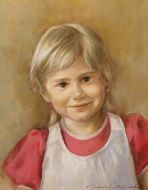 Portret dziewczynki, olej, 38x39
